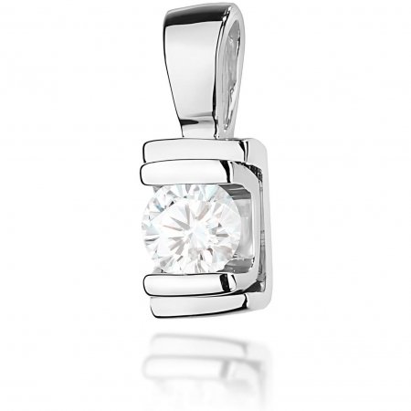 Harf Zawieszka z białego złota próby 585 z diamentem 0,10 ct B0686-ZA-AUB-DIW-02-OK