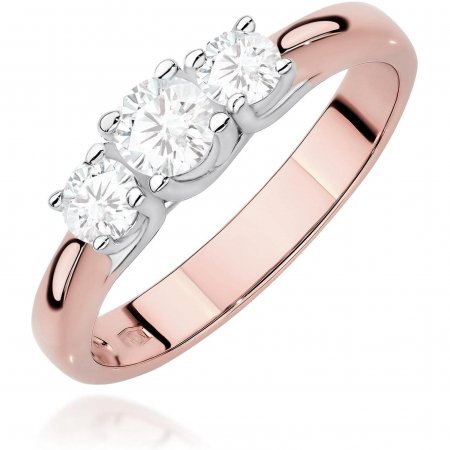 Harf Pierścionek z różowego złota z diamentem laboratoryjnym 0,25 ct, próba 585 B0688-PI-AUR-LDW-02-OK
