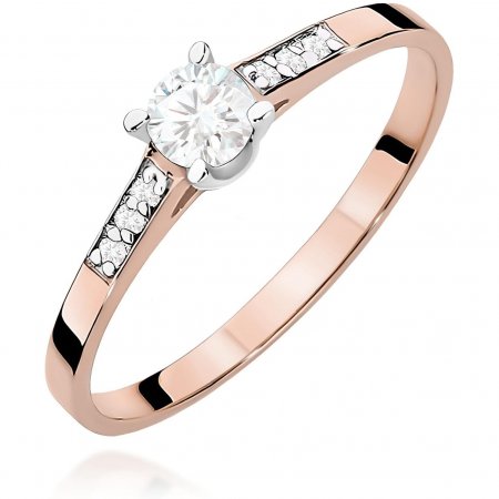 Harf Pierścionek z różowego złota z diamentem 0,15 ct, próba 585 B0798-PI-AUR-DIW-02-OK
