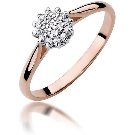 Harf Pierścionek z różowego złota z diamentami laboratoryjnymi, próba 585 B0802-PI-AUR-LDW-02-00