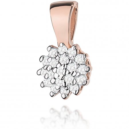 Harf Zawieszka z różowego złota próby 585 z diamentami B0802-ZA-AUR-DIW-02-00