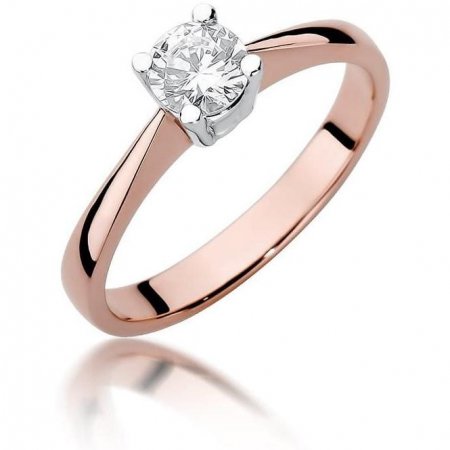 Harf Pierścionek z różowego złota z diamentem 0,50 ct, próba 585 B0808-PI-AUR-DIW-02-OK