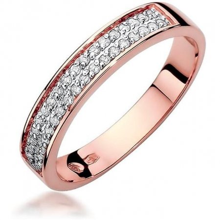Harf Pierścionek z różowego złota próby 585 z diamentami B0820-PI-AUR-DIW-02-00