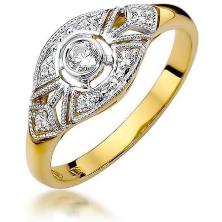 Harf Złoty pierścionek 585 z brylantami 0,19 ct B0826-PI-AUZ-DIW-02-OK