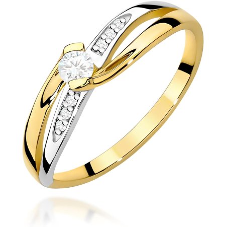 Harf Złoty pierścionek 585 z brylantami 0,13 ct B0830-PI-AUZ-DIW-02-OK