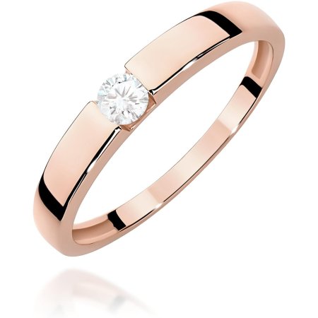 Harf Pierścionek z różowego złota z diamentem 0,12 ct, próba 585 B0864-PI-AUR-DIW-02-OK