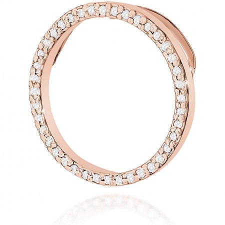 Harf Zawieszka z różowego złota próby 585 z diamentami B0884-ZA-AUR-DIW-02-00
