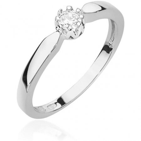 Harf Pierścionek z białego złota próby 375 z diamentem 0,15 ct B0900-PI-00-DIW-04-OK