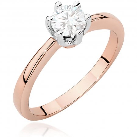 Harf Pierścionek z różowego złota próby 585 z diamentem laboratoryjnym 0,50 ct B0964-PI-AUR-LDW-04-OK