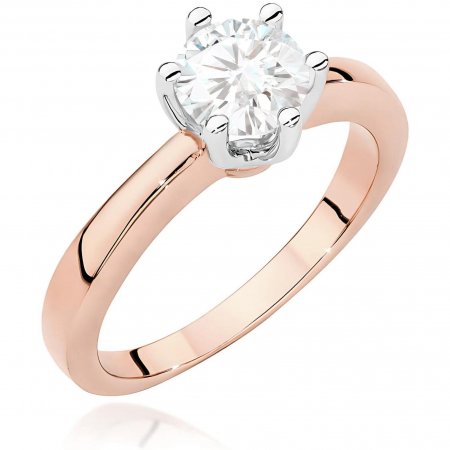 Harf Pierścionek z różowego złota z diamentem laboratoryjnym 0,70 ct, próba 585 B0964-PI-AUR-LDW-06-OK