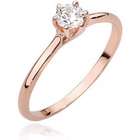 Harf Pierścionek z różowego złota próby 585 z diamentem 0,25 ct B0998-PI-AUR-DIW-06-OK