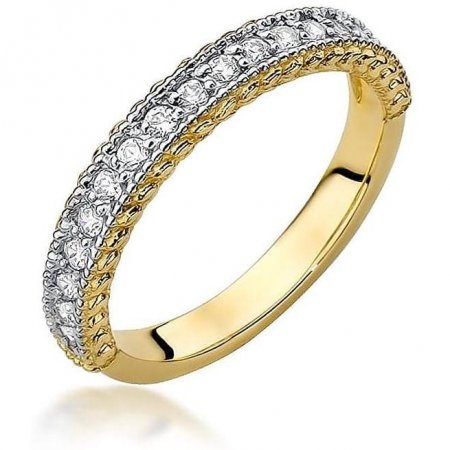 Harf Złoty pierścionek obrączka z brylantami 0.24 ct B1014-PI-AUZ-DIW-02-00
