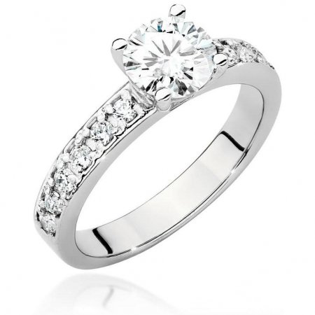 Harf Pierścionek z białego złota próby 585 z diamentem laboratoryjnym 1,00 ct B1068-PI-AUB-LDW-10-OK