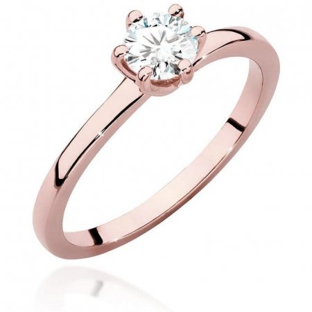 Harf Pierścionek z różowego złota próby 585 z diamentem 0,50 ct B1070-PI-AUR-DIW-06-OK