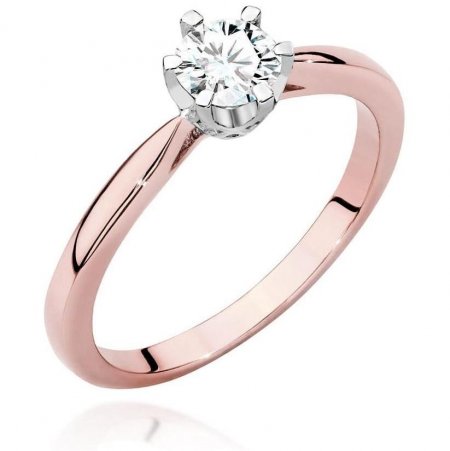 Harf Pierścionek z różowego złota z diamentem 0,40 ct, próba 585 B1078-PI-AUR-DIW-02-OK