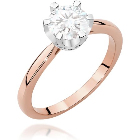 Harf Pierścionek z różowego złota próby 585 z diamentem laboratoryjnym 1,00 ct B1078-PI-AUR-LDW-08-OK