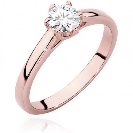 Harf Pierścionek z różowego złota próby 585 z diamentem 0,40 ct B1080-PI-AUR-DIW-04-OK