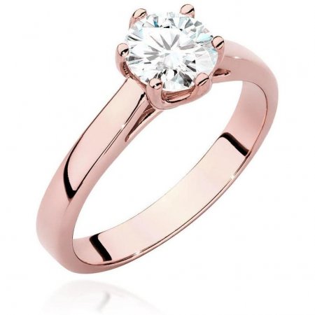 Harf Pierścionek z różowego złota próby 585 z diamentem laboratoryjnym 0,70 ct B1080-PI-AUR-LDW-08-OK