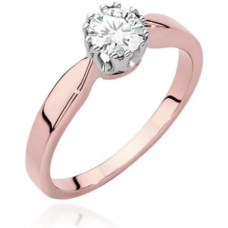 Harf Pierścionek z różowego złota z diamentem 0,40 ct, próba 585 B1082-PI-AUR-DIW-02-OK
