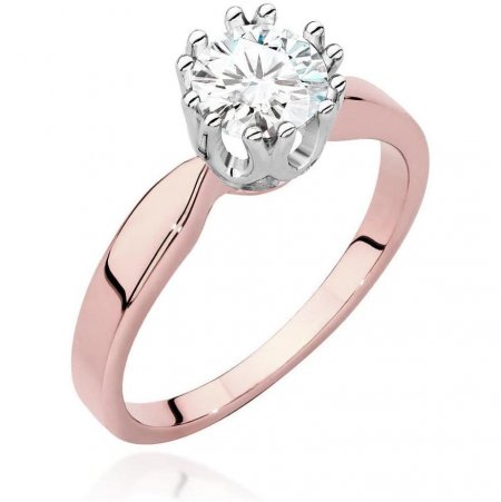 Harf Pierścionek z różowego złota z diamentem laboratoryjnym 0,70 ct, próba 585 B1082-PI-AUR-LDW-06-OK