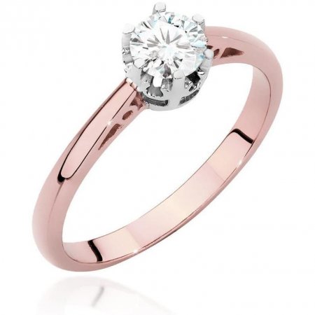 Harf Pierścionek z różowego złota próby 585 z diamentem 0,40 ct B1084-PI-AUR-DIW-02-OK