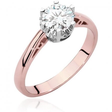 Harf Pierścionek z różowego złota z diamentem laboratoryjnym 0,70 ct, próba 585 B1084-PI-AUR-LDW-06-OK