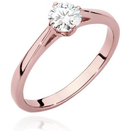 Harf Pierścionek z różowego złota próby 585 z diamentem laboratoryjnym 0,40 ct B1086-PI-AUR-LDW-02-OK