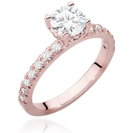 Harf Pierścionek z różowego złota próby 585 z diamentem laboratoryjnym 0,70 ct B1092-PI-AUR-LDW-06-OK