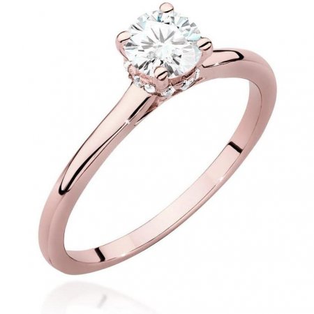 Harf Pierścionek z różowego złota z diamentem 0,50 ct, próba 585 B1094-PI-AUR-DIW-04-OK
