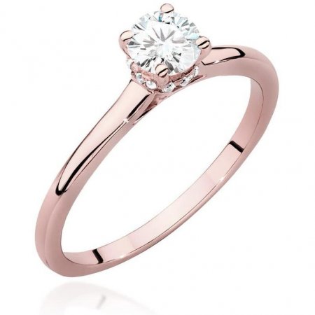 Harf Pierścionek z różowego złota z diamentem laboratoryjnym 0,40 ct, próba 585 B1094-PI-AUR-LDW-02-OK