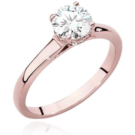 Harf Pierścionek z różowego złota próby 585 z diamentem laboratoryjnym 0,70 ct B1094-PI-AUR-LDW-06-OK