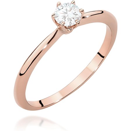 Harf Pierścionek z różowego złota próby 585 z diamentem laboratoryjnym 0,40 ct B1106-PI-AUR-LDW-02-OK
