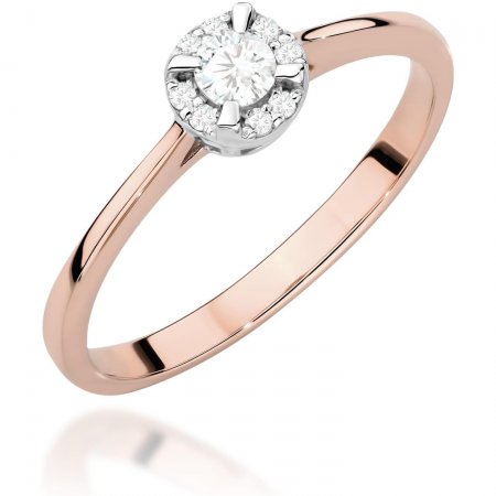 Harf Pierścionek z różowego złota z diamentami, próba 585 B1120-PI-AUR-DIW-02-OK