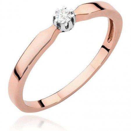Harf Pierścionek z różowego złota z diamentem, próba 585 B1122-PI-AUR-DIW-02-OK