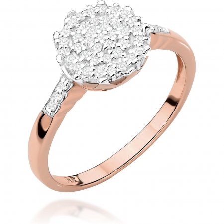 Harf Pierścionek z różowego złota próby 585 z diamentami B1130-PI-AUR-DIW-02-00