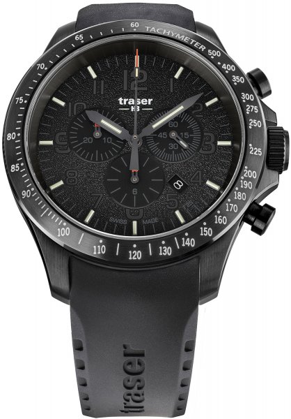 Traser P67 Officer Pro Chronograph Black Rubber Strap TS-109465 v1