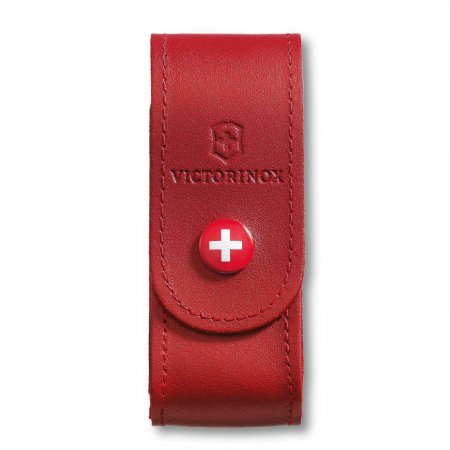 Victorinox Victorinox - Czerwone skórzane etui z zapięciem na przycisk 4.0520.1